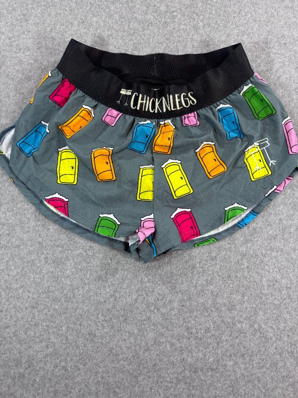 Women's ChicknLegs “Porta Potty” 1.5" Split Running Shorts size small